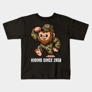 Bigfoot Hiding Since 1958 Kids T-Shirt